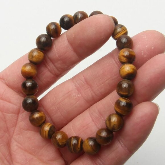 8mm Natural tiger's-eye Reiki Gemstone Bracelet Crystal Quartz Healing Decorate - Picture 6 of 6